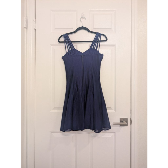 Women's All That Jazz Mini iridescent Dress 5/6 Navy Teal dancing prom formal - Picture 5 of 8